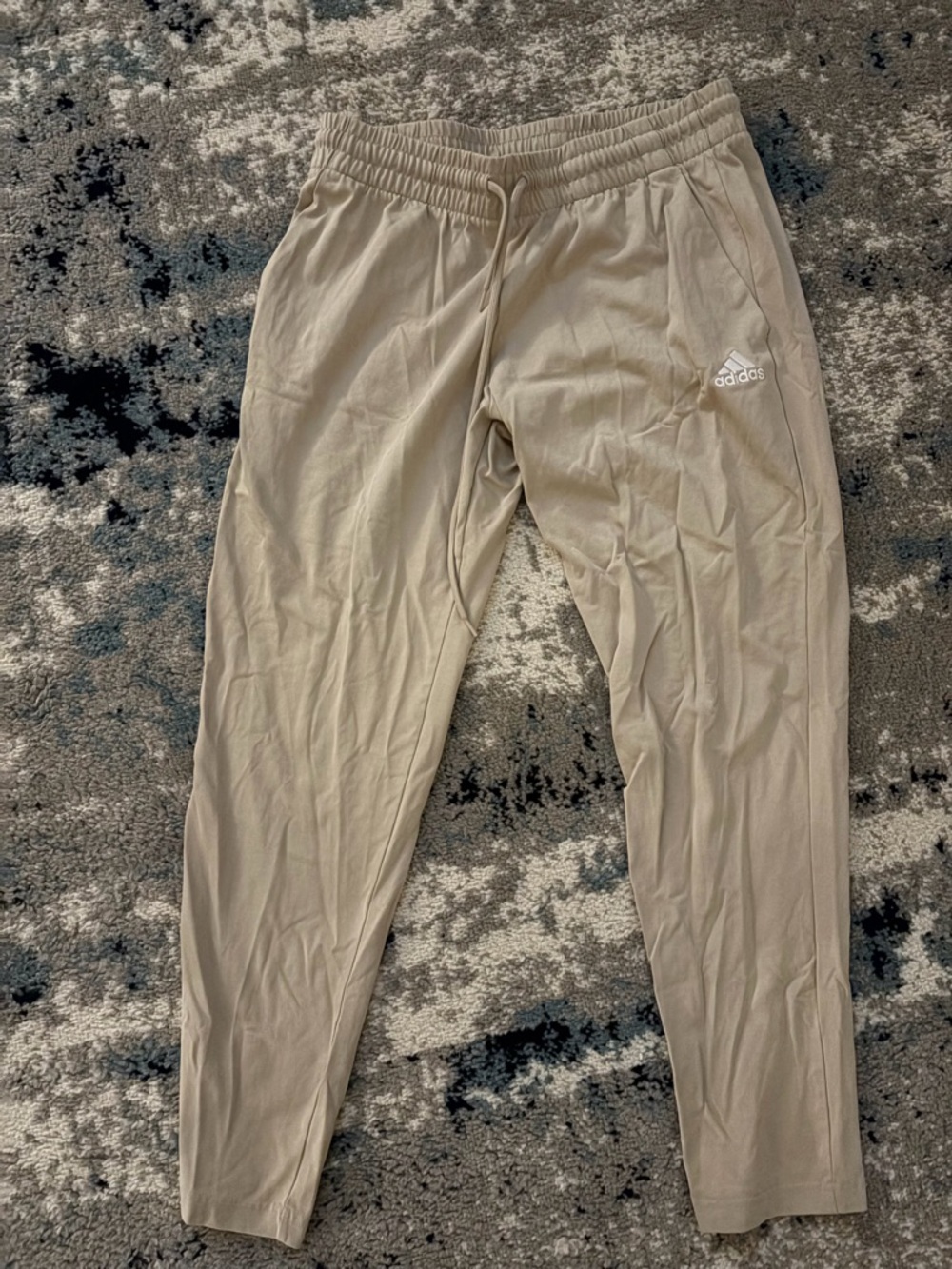 adidas Beige Elastic Waist Track Pants